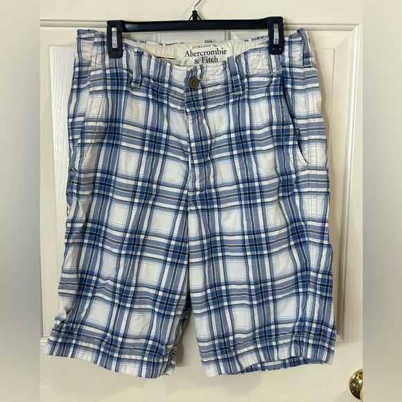 Y2K Abercrombie & Fitch Men’s 32 Heavy Cotton Plaid Shorts - Picture 2 of 10